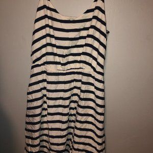 black and white striped dress fit and flare